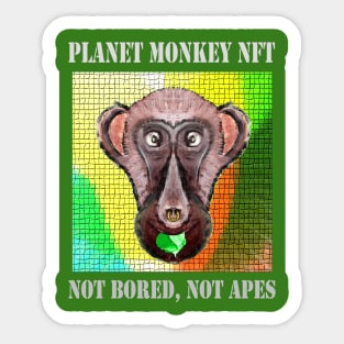 Planet Monkey Cute Animals Not Bored Apes Sticker